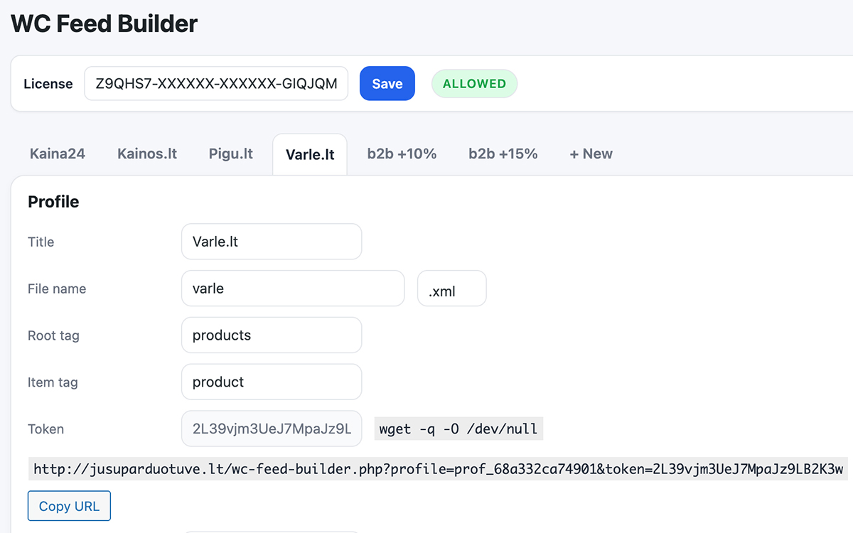 WC Feed Builder – lengvas, modulinis ir itin galingas pigu XML, varle XML, kainos XML, kaina24 XML srautų generatorius WooCommerce parduotuvėms